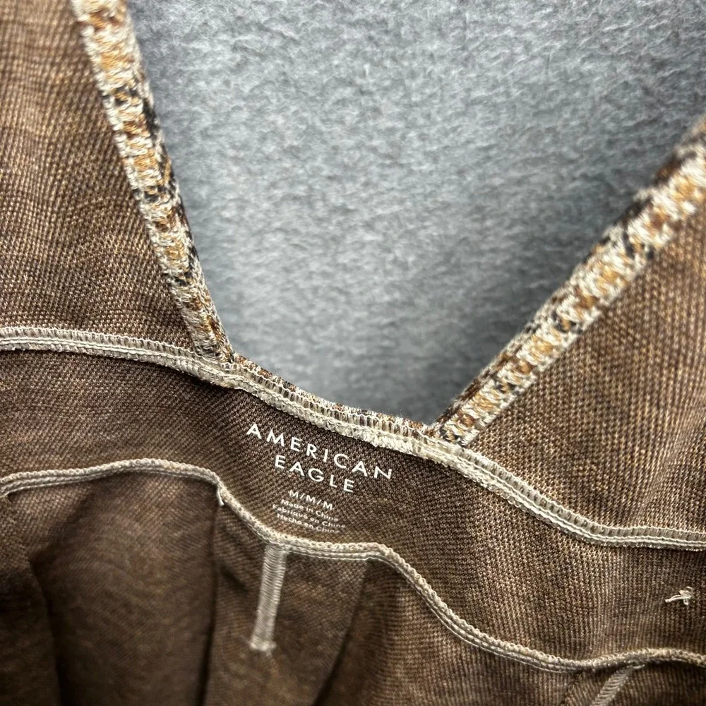 American Eagle Pinafore Dress Women M‎ Brown Houndstooth Academic Dark Academia - Picture 5 of 8